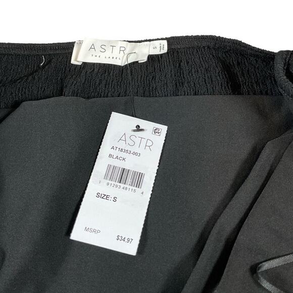 ASTR The Label Size Small Black Fitted Square Low Back Rushed Sides NWT - Picture 10 of 10